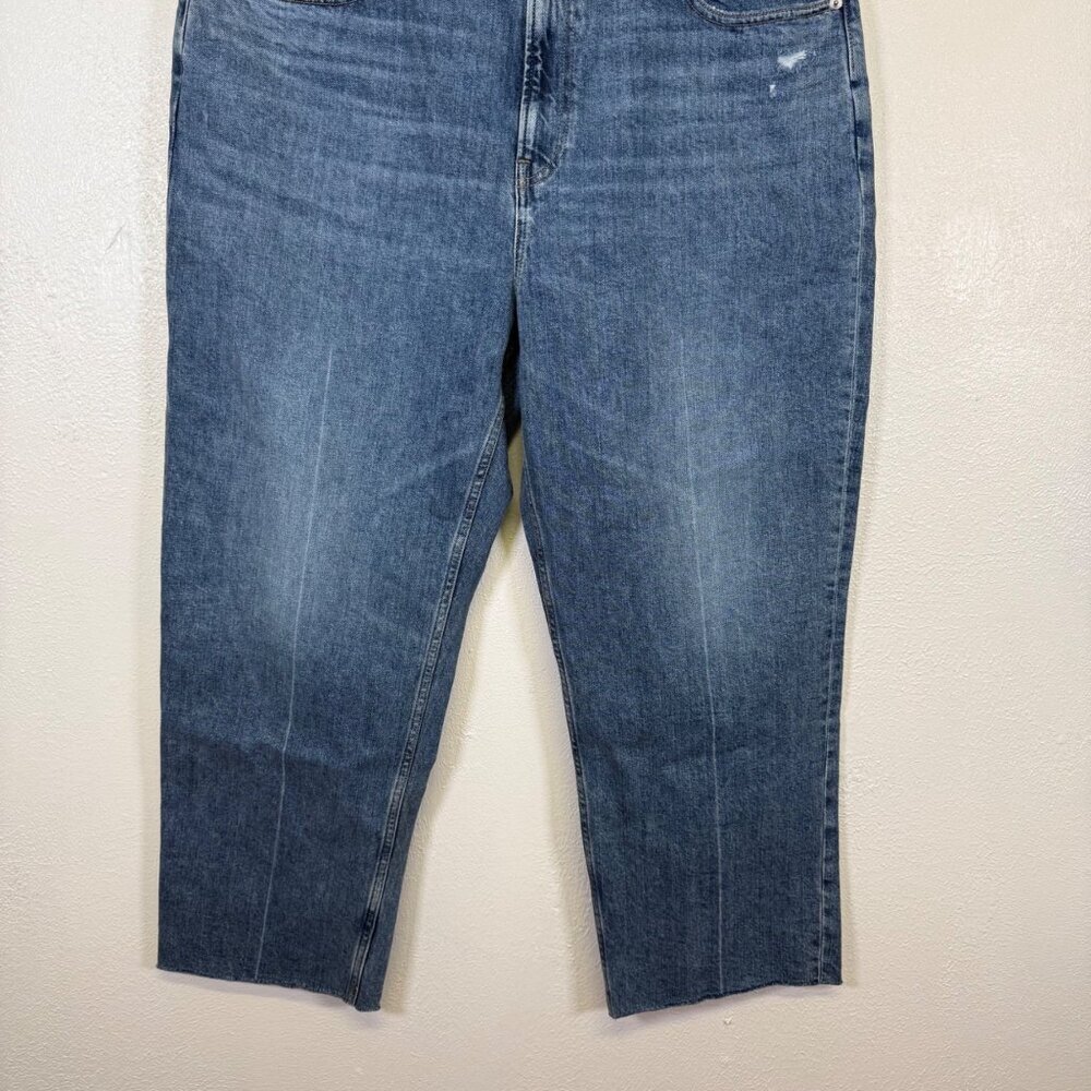 Everlane The Way High Organic Cotton Jeans High Rise Straight Regular 34 Raw Hem - Picture 12 of 14